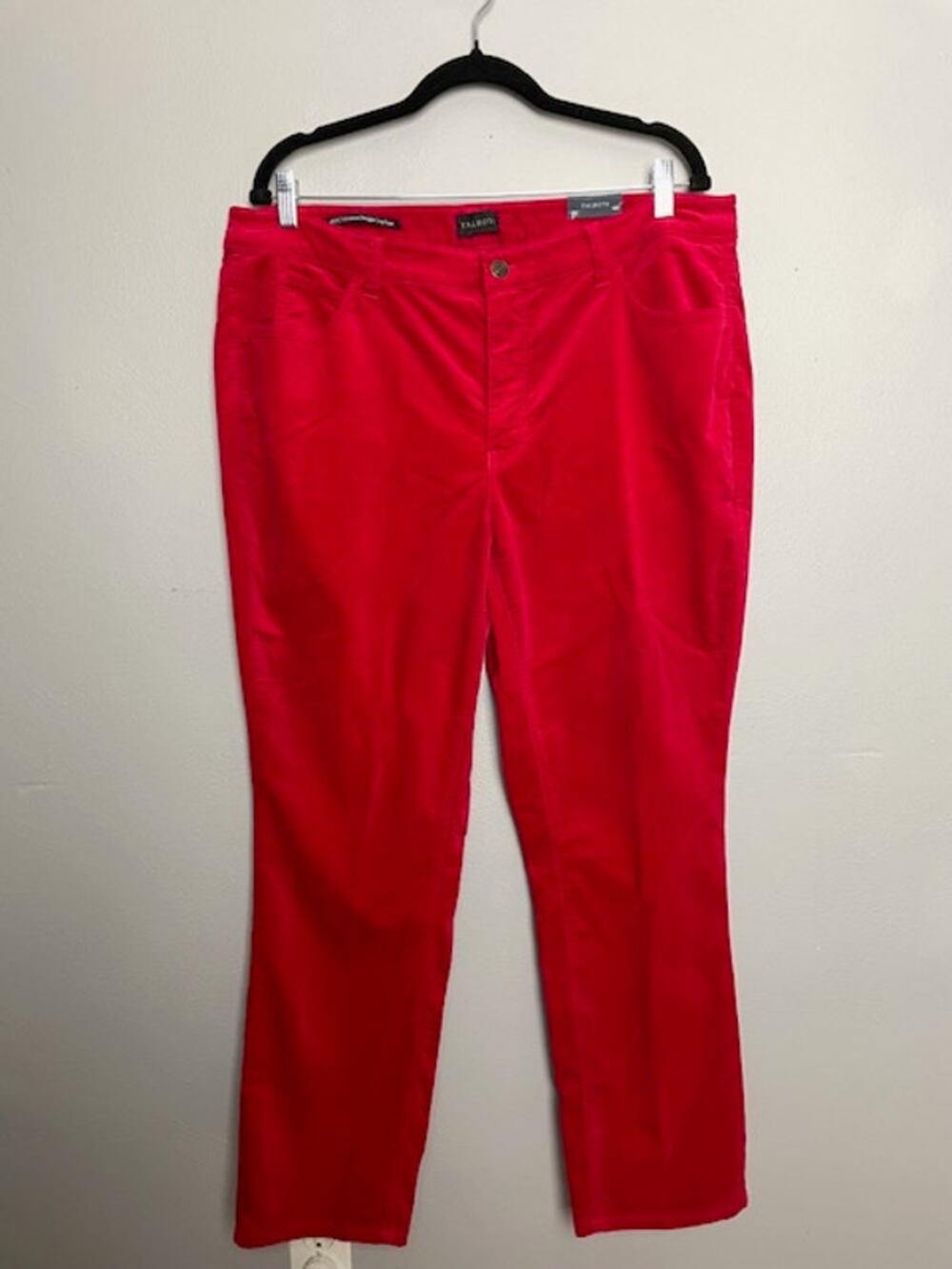 Talbots Velveteen Straight Leg Pants Red 16WP Plus Petite NWT Holiday Style